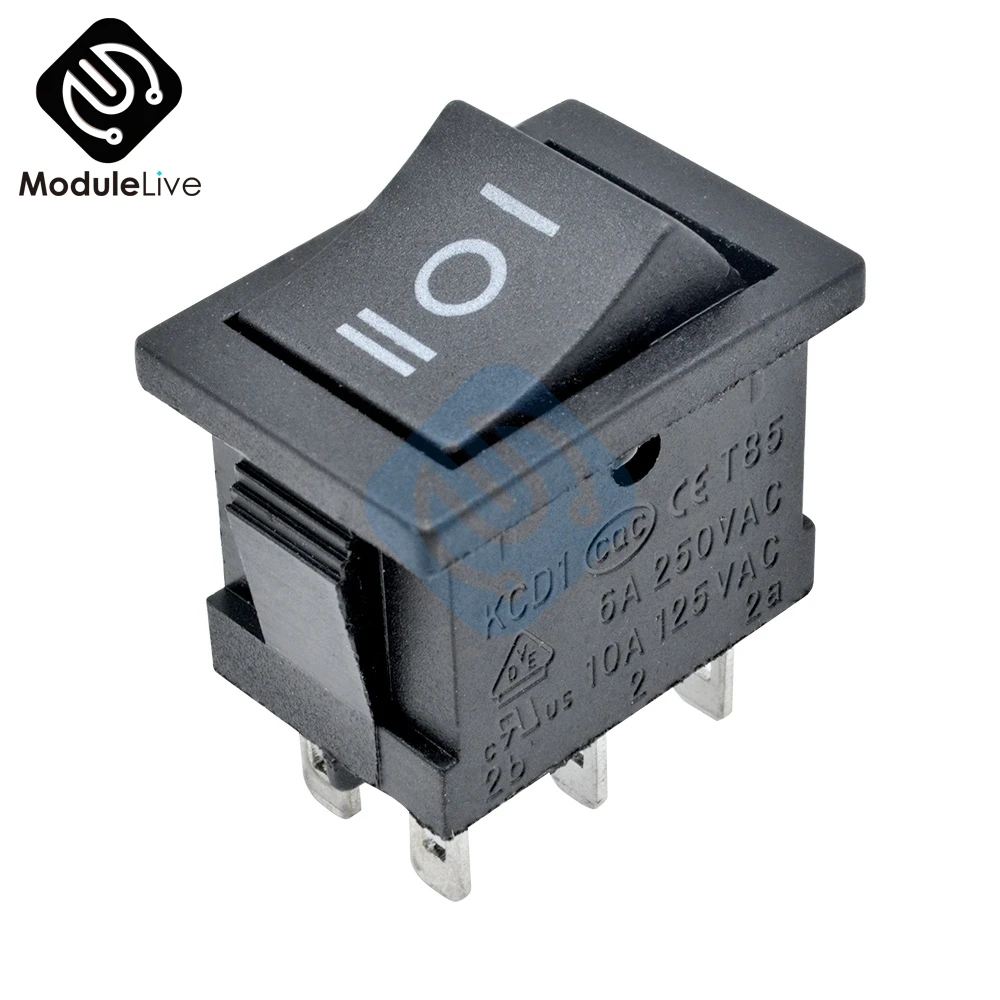 6Pin 6Pins DPDT вкл. ВЫКЛ. 3 позиции оснастка рокер переключатель AC 6A/250V 10A/125V|Выключатели|