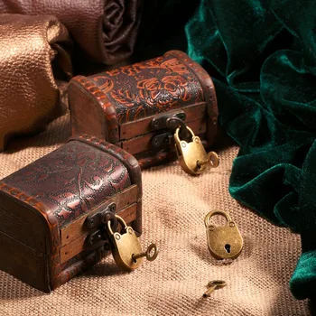 

3Pcs/set Antique Bronze Plated Vintage Padlock Jewelry Chest Box Notebook Lock Luggage Belt Padlock with Keys