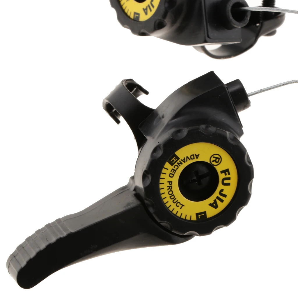 1 Pair of Mountain Bike Thumb Shifter 3x 5/6/7 Speeds, Bicycle Friction Shifters, combo with Inner Shift Cable, Black