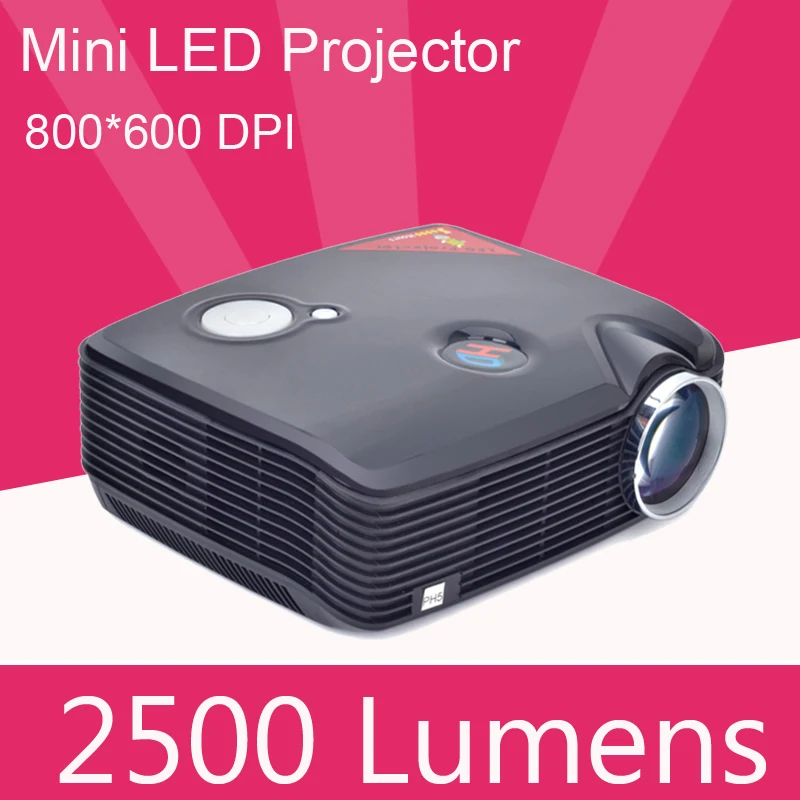 

GOLDFOX PH5 800*600 DPI 2500 Lumens LED Projector 360 Degree Flip HDMI VGA USB Inputs 4:3 Multimedia Video Black