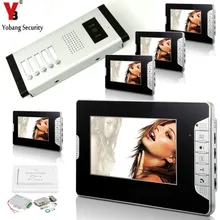 YobangSecurity 5 Units Apartment Intercom Wired 7″ Video Door Phone Video Door Entry System Intercom Doorbell With Door Lock