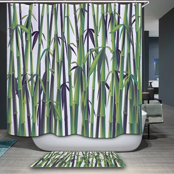 

Colorful Tree & Wooden Bridge Shower Curtain Polyester Waterproof Fabric Bathroom Shower Curtains