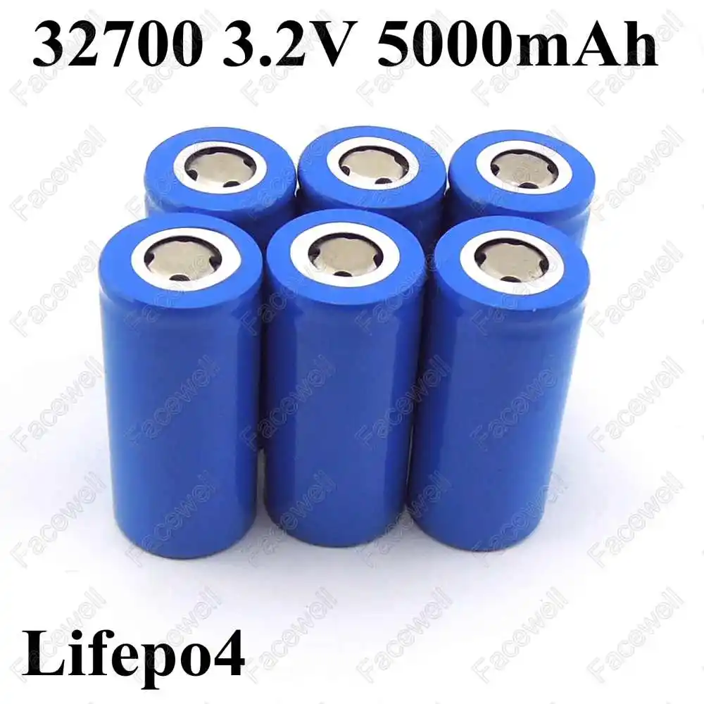 

4pcs 32700 3.2V 5000mah lifepo4 battery high capacity 20A 5C 3.2v recargable battery 3.2v 5Ah lifepo4 cell for DIY power pack