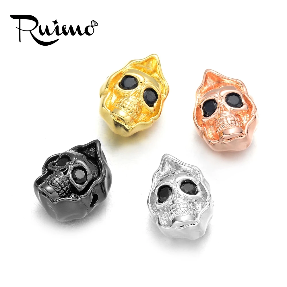 Микроинкрустация RUIMO черные глаза цирконий череп смерти медные бусины сделай сам