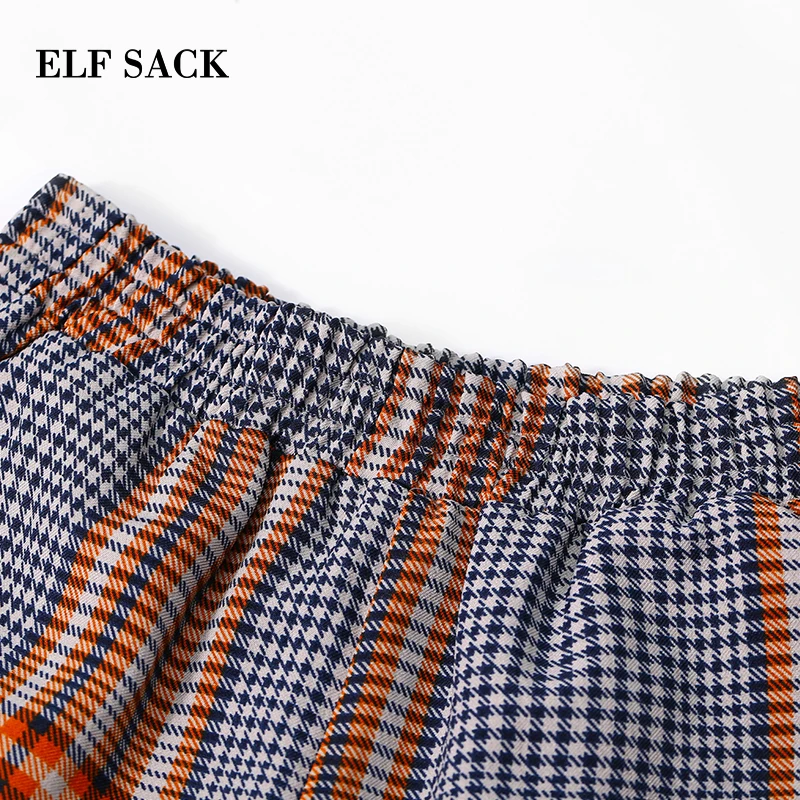 ELFSACK осень новые женские штаны повседневные трикотажные с эластичной резинкой на