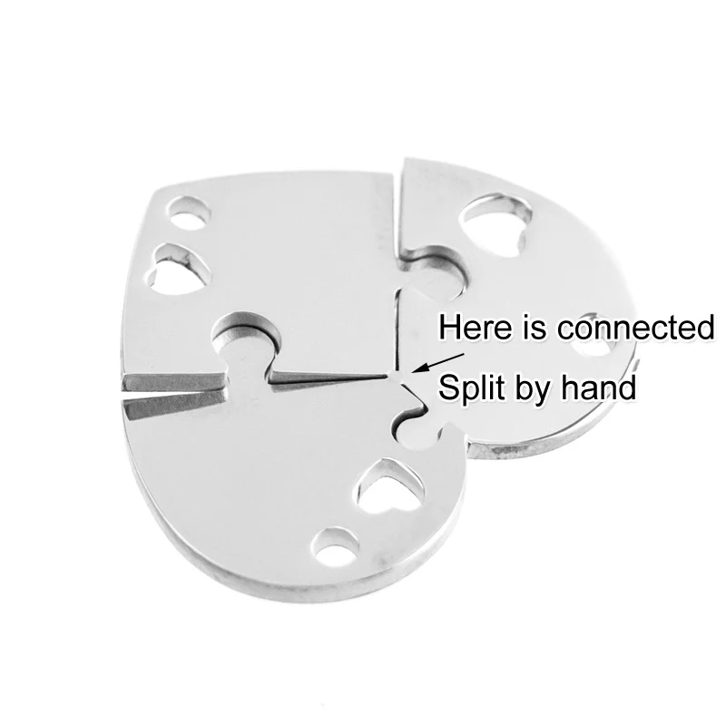 

100% Stainless Steel Jigsaw Puzzle Charm Pendant Charme 3 In 1 Heart Tag Best Friend Charms High Polished Wholesale 10pcs
