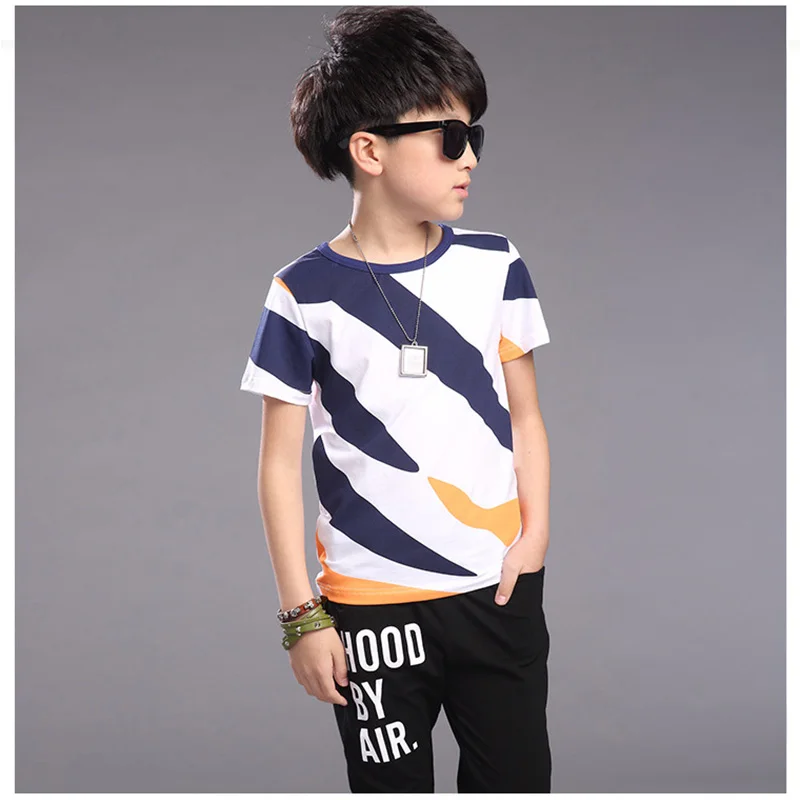 2019 summer children sets for boys clothing boy suit kids sports clothes teenage children short sleeves + pant children clothes (11)