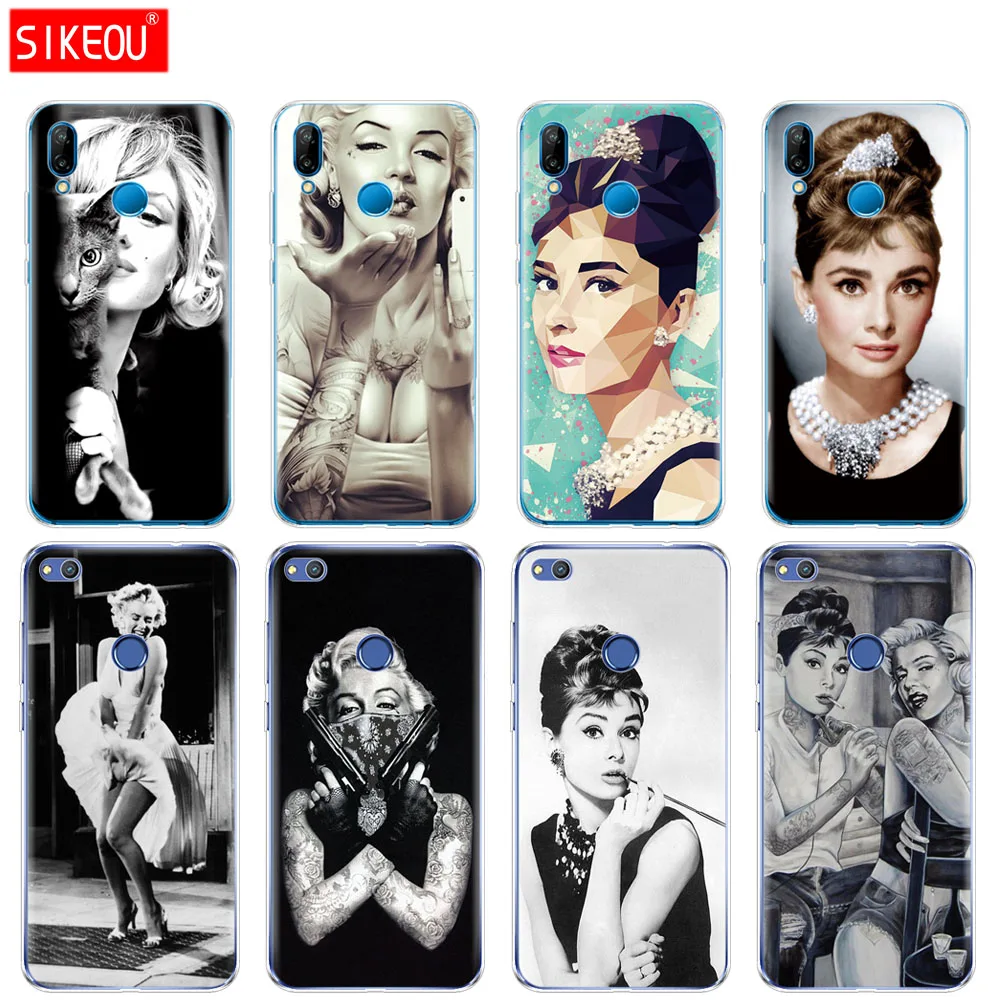 

Silicone Cover Phone Case For Huawei P20 P7 P8 P9 P10 Lite Plus Pro 2017 P Smart 2018 Audrey Hepburn Marilyn Monroe
