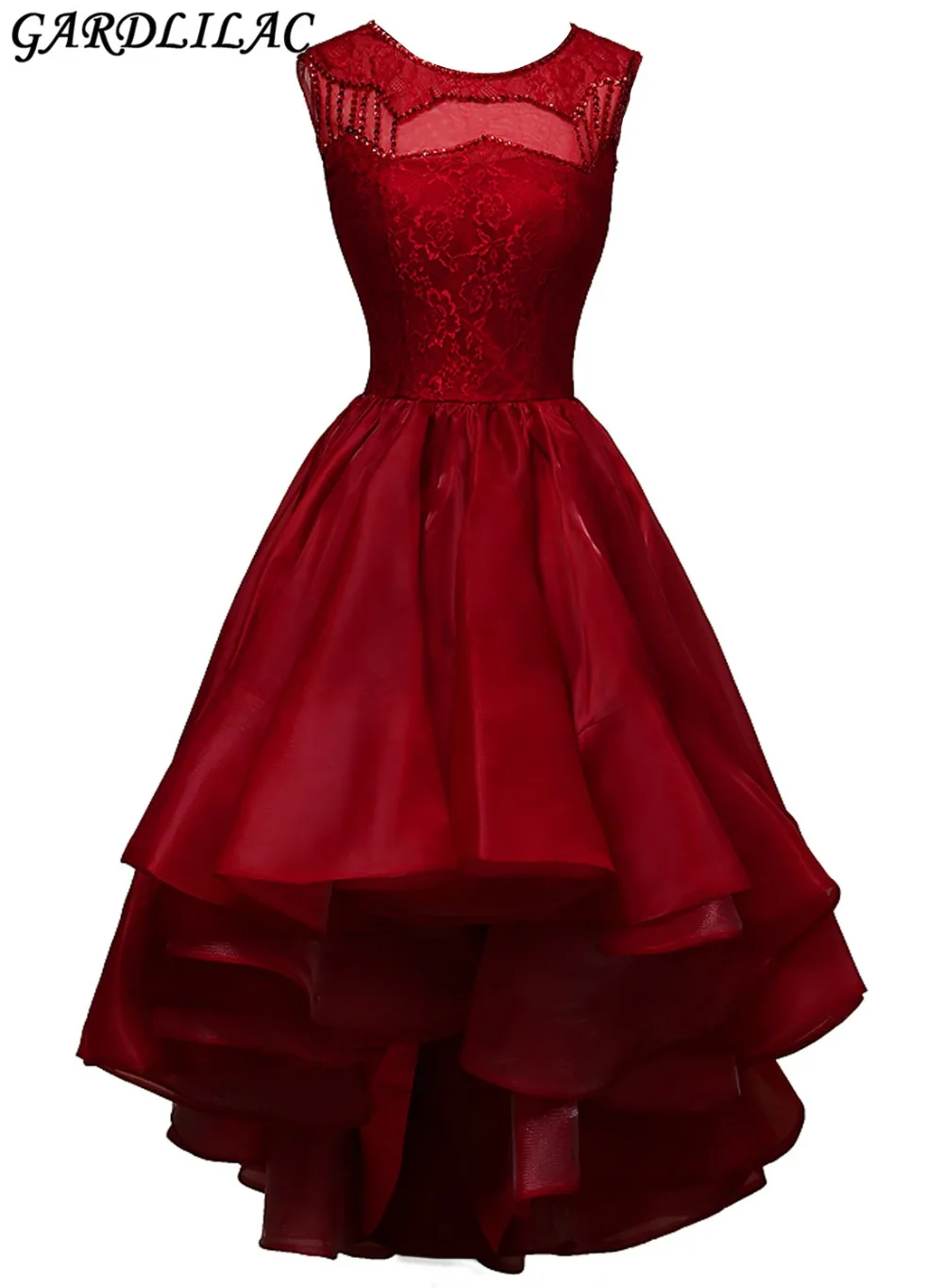 Buy 2016 New stain Red High/Low Red prom dress with