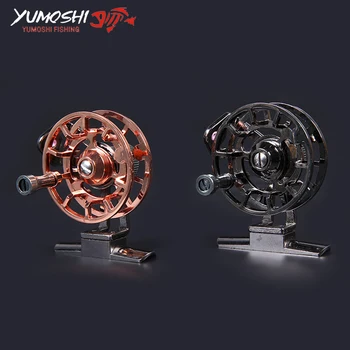 

HOT Spinning Fishing Reel Ultra-light Aluminum Alloy Rock Fishing Wheel 2 Wheel Bearing 1:1 Ratio Gold Black Fishing Reel