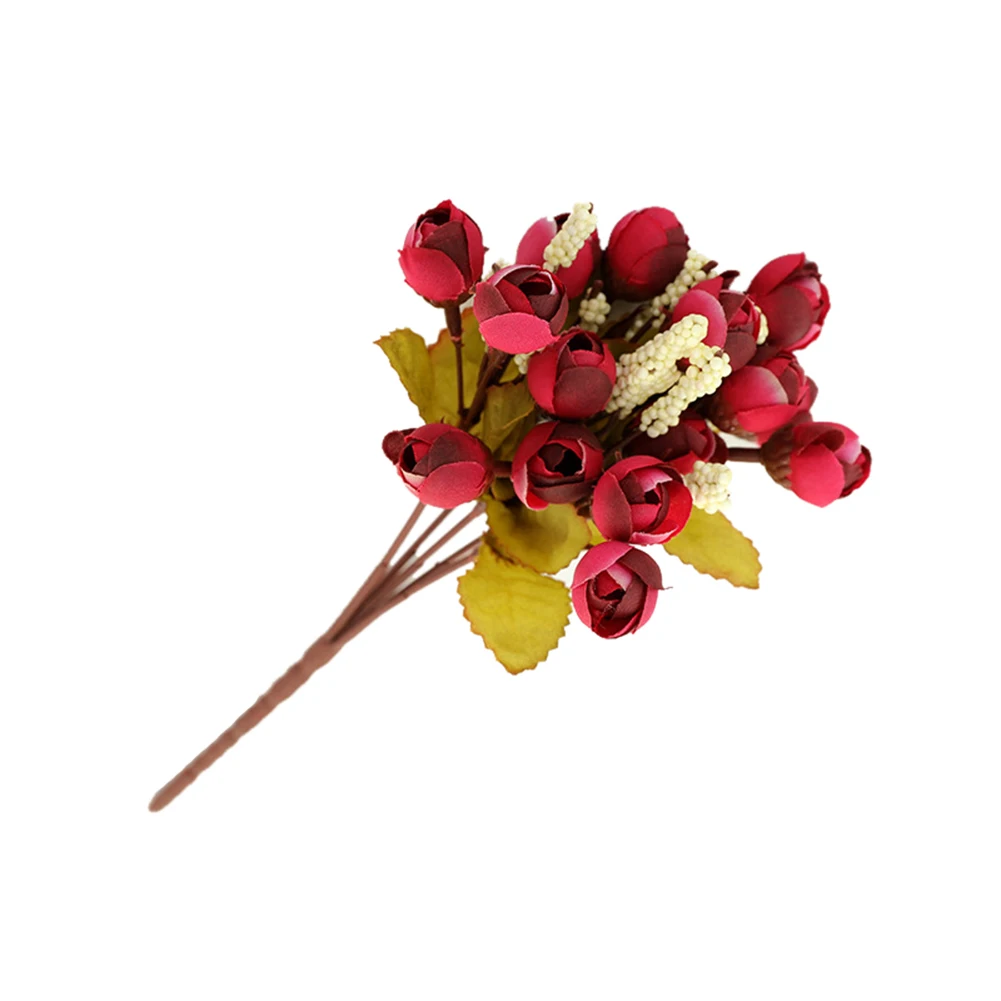 Silk Artificial Roses Flower Bouquet Fake Buds Flowers for Home Party Wedding Decoration Floral Garden Balcony Decor|Искусственные и