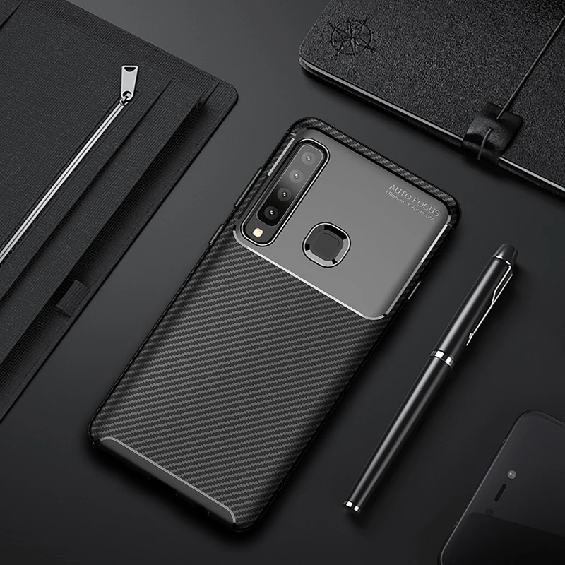 

For Samsung Galaxy A9 2018 A9S Case Silicone Shell Carbon Fiber TPU Case For Samsung Galaxy A9S High Quality Diamond Grid Design
