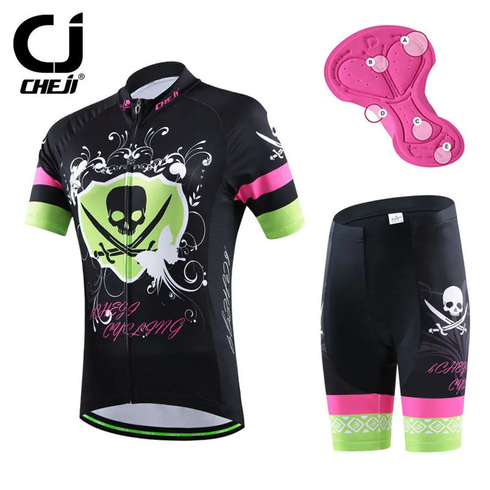 Crossbone CHEJI Women s font b Cycling b font Clothing Mountain Bike font b Jerseys b