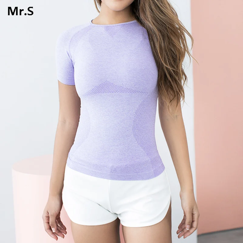 Women's Energy Seamless Yoga Shirts Short Sleeve Fitness Gym Top Active  Workout Shirt Dry Fit Compression Sports Running T shirt|Yoga Shirts| -  AliExpress