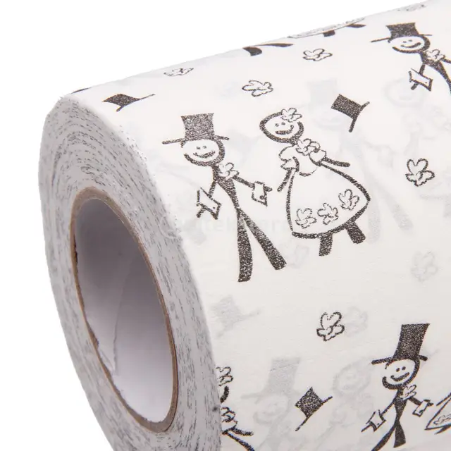 Online Bride Groom Wedding Toilet Paper Tissue Roll Party Image