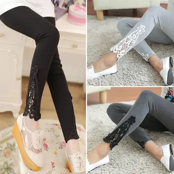 

Soft Stretchy Jeggings Slim Pencil Summer New Flower Brief Lady Sexy Fashion Lace Women Lady Skinny Leggings