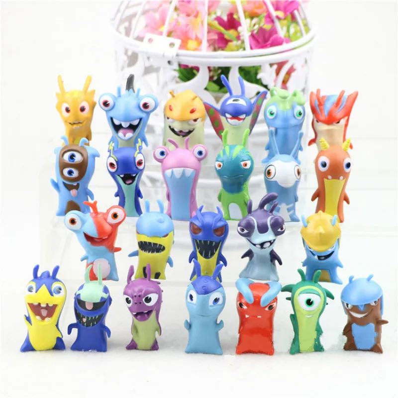 24Pcs/Set Model Toy Slugterra Mini Action Figure Decoration Toys Anime Cartoon Miniature Landscape Toys New Year Chrismas Gift