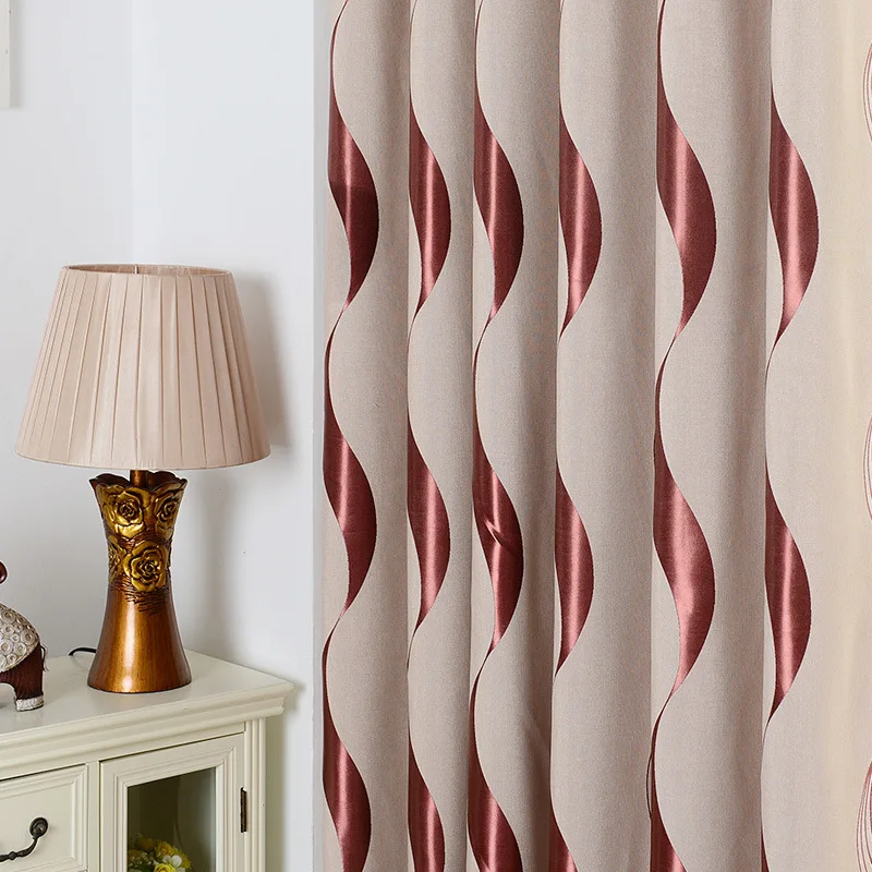 Cheap Price Luxury Cutains Striped Jacquard Living Room Curtainsin