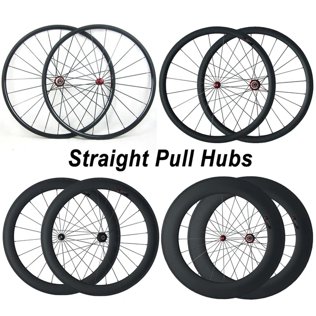 Cheap Straight Pull Carbon Wheels 24mm 38mm 50mm 60mm 88mm  Carbon Clincher Tubular Road Bike Bicycle Wheels Powerway R36 Hub Wheelset