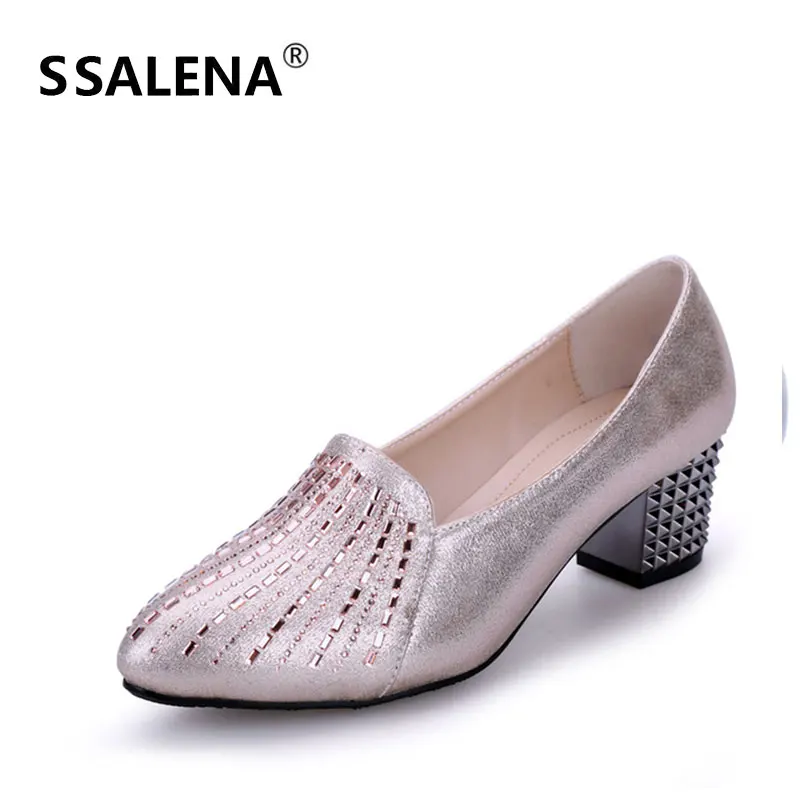 

Women Rhinestone Latin Tango Dance Shoes Female Med Heels Square Dancing Shoes Ladies Soft Sole Comfortable Dance ShoesAA60408