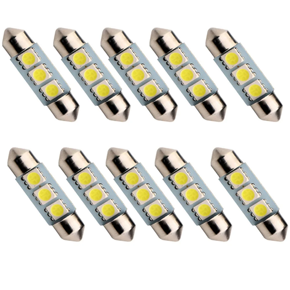 

YSY 100pcs Car Led C5W 5050 3Smd 31mm 36mm 39mm 41mm Dc12v Festoon Interior Dome Door Light Reading Lamp turn signal Bulb