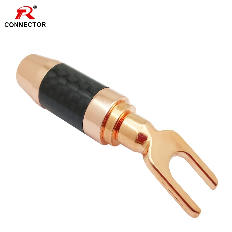 Forma de u Amplificador de Áudio Grande Plugue Banana Conector Speaker Plug Rose Gold Cor Prata Disponível 8 Pcs y