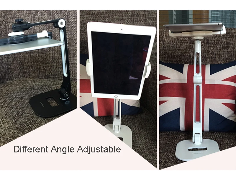  Multifunction 360 Rotation 4-13 inch Tablet PC Stand/ Mobile Phone Holder Metal Base Universal Fold
