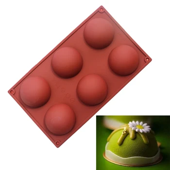

DIY Cake Tools 6 Holes Silicone Baking Mold 3D Half Ball Sphere Mold Chocolate Cupcake Cake Mold