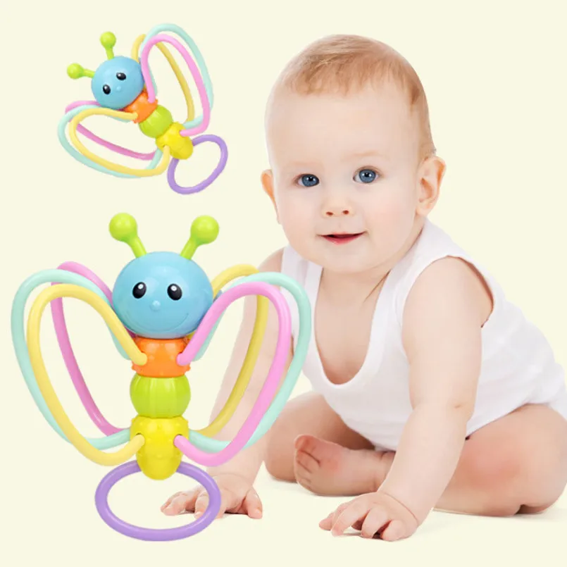 

Baby Rattles Toy Food Grade Teething Rattle animal Plastic Hand Bell Intelligence Grasping Gums Baby Teether Toy for 0-3 years