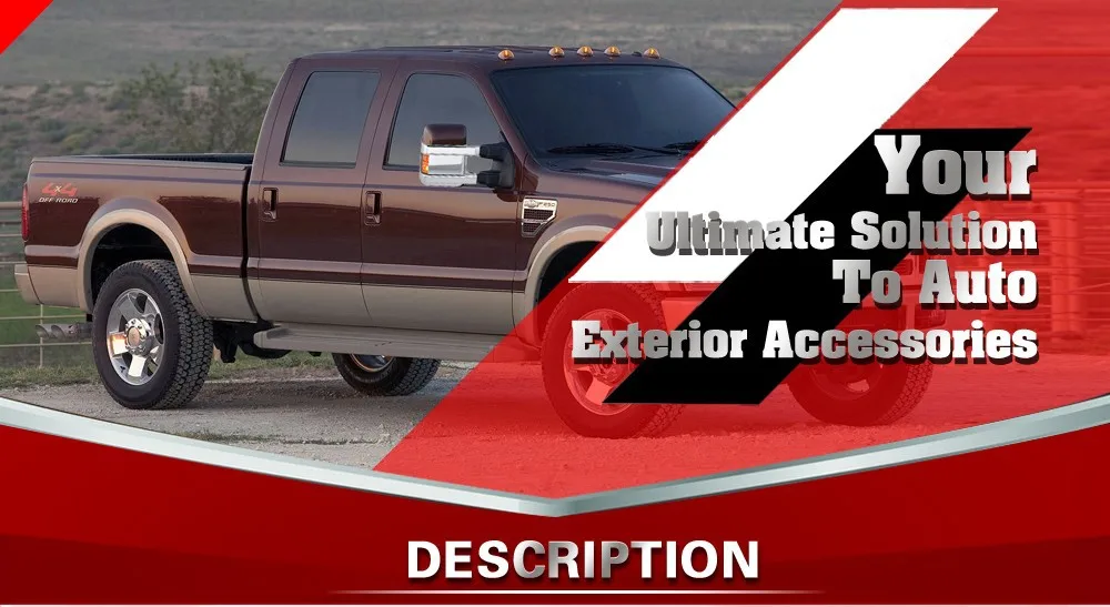 Chrome ABS Towing Mirror Cover For Ford F250 F350 Super Duty 2008 to 2015 Lower Half With Turn Light Signal Hole