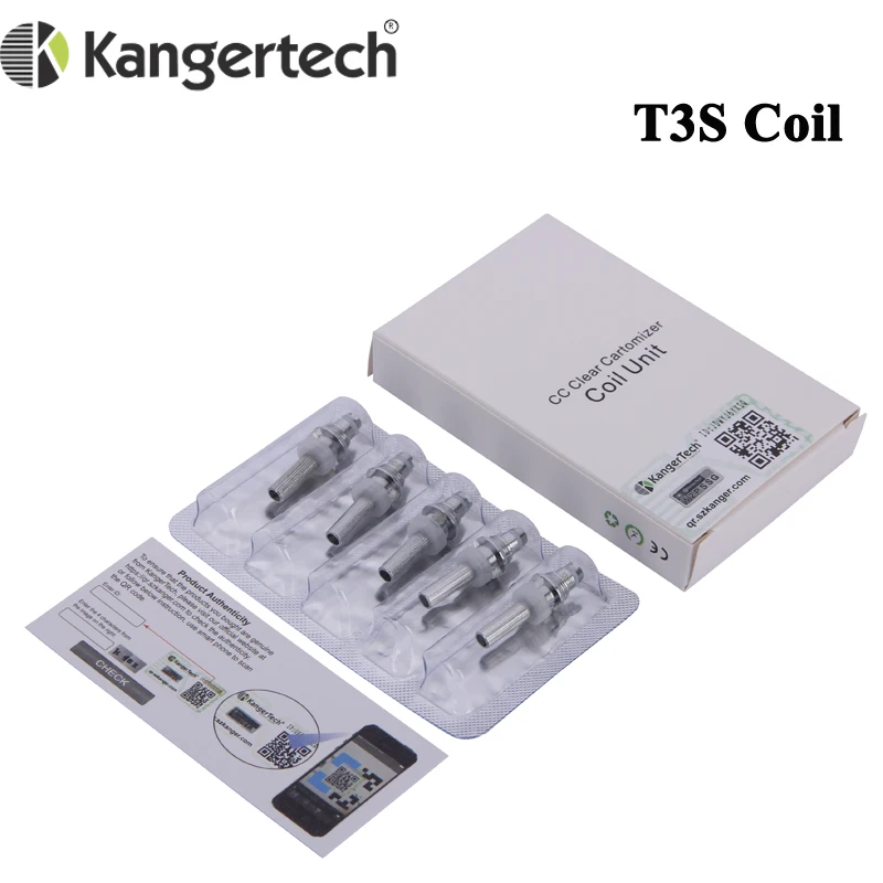 Оригинальный нагревательный атомайзер Kanger T3S 50 шт./лот 1 8 Ом 2 ом 5 сменный для