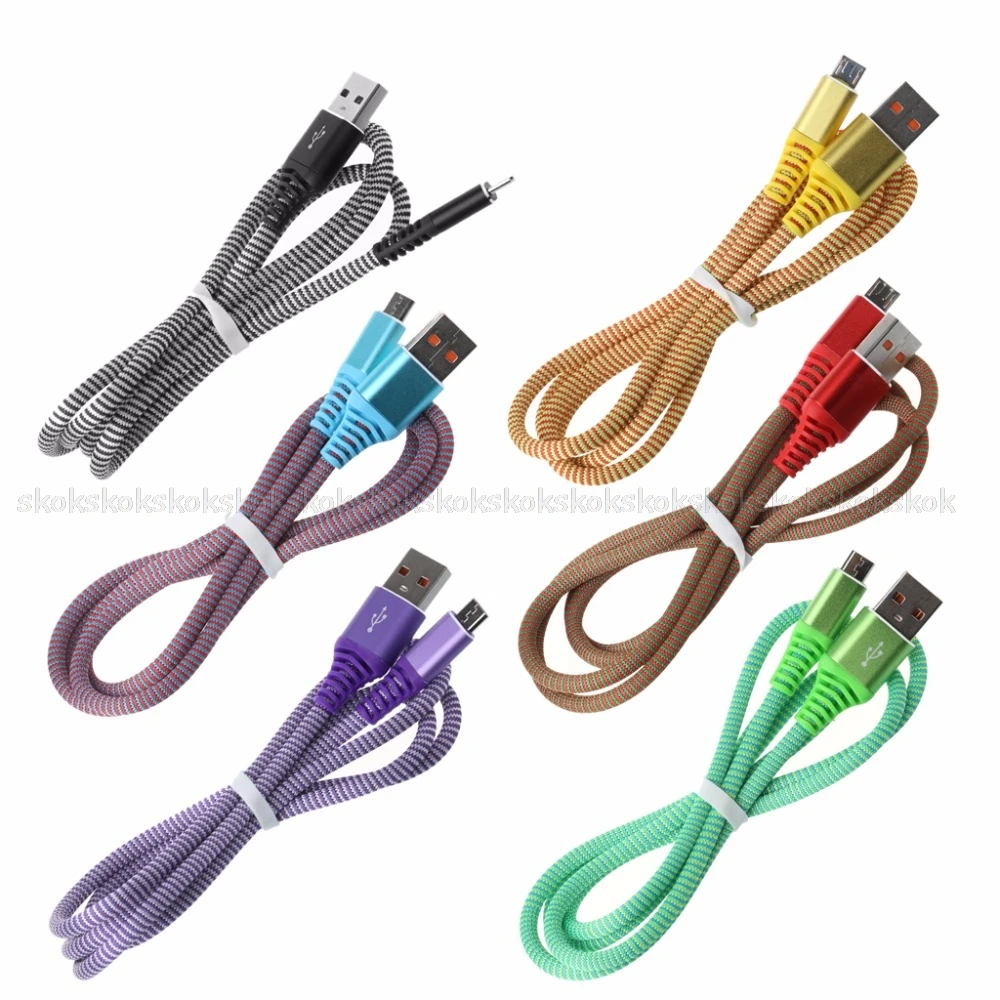 

3A High quality Micro USB Nylon Braided Data Charging Cable For Phone JUN13 dropshipping