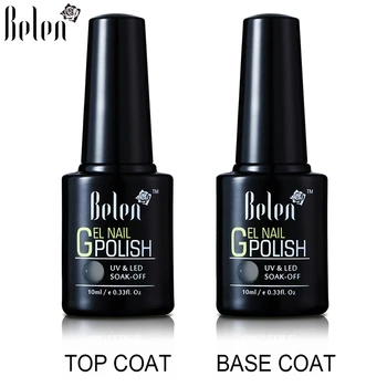 

Belen 10ml 2pcs/set Base Coat Top Coat Set Nail Primer Gel Topcoat UV Gel Nail Polish to Nail Gel Lak Vernis Semi Permanent