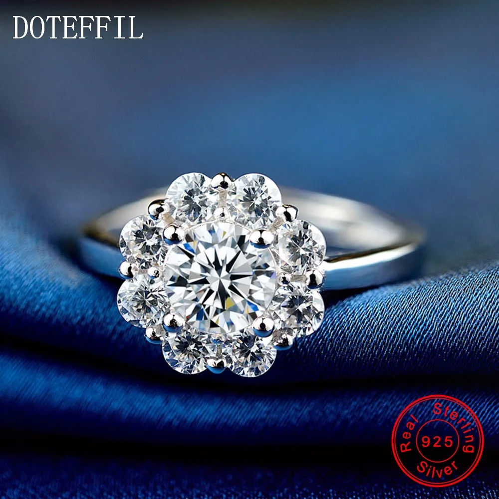 Женское кольцо из серебра 100% пробы с подвеской в виде Розы|women silver rings|zircon ringsilver ring
