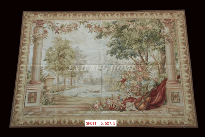 

Free Shipping 100% 5.5'X7.5' French Aubusson Tapestry Handwoven wall haning tapestry, Gobelin tapestry