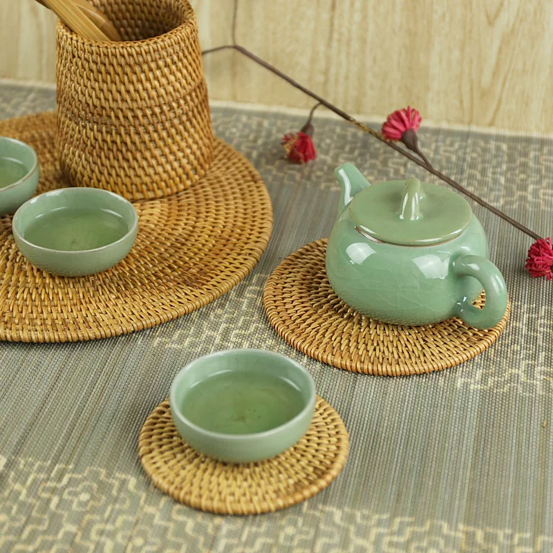 

vine teacup mat Kung Fu Tea Accessories Table placemats coaster coffee cups drinks kitchen accessories mug mats & pads