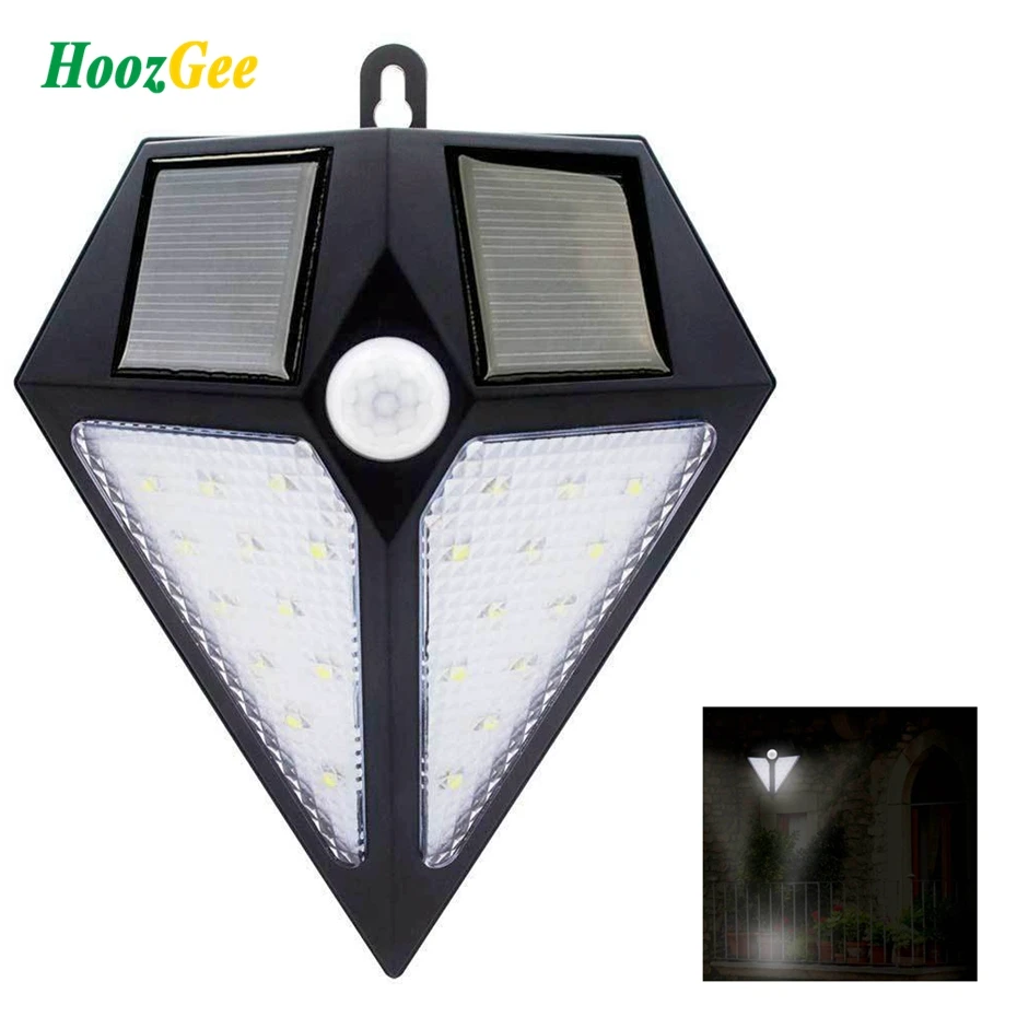 

HoozGee Solar Wall Lights Outdoor Garden PIR Motion Sensor 6/24 LED Super Bright Security Lighting Street Lamp Waterproof