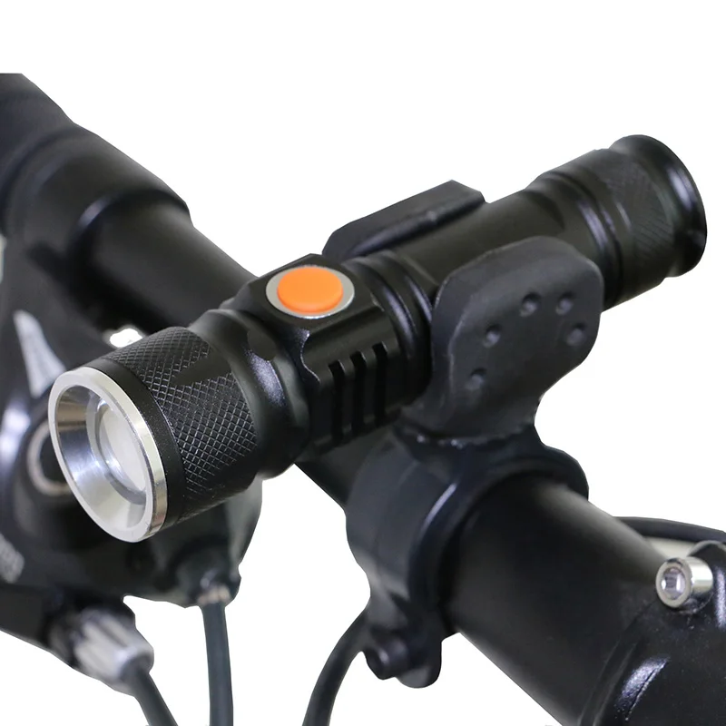 Clearance USB Bike Light Front LED torch Bicycle Alarm Taillight Waterproof Built-in Battery Headlight 13