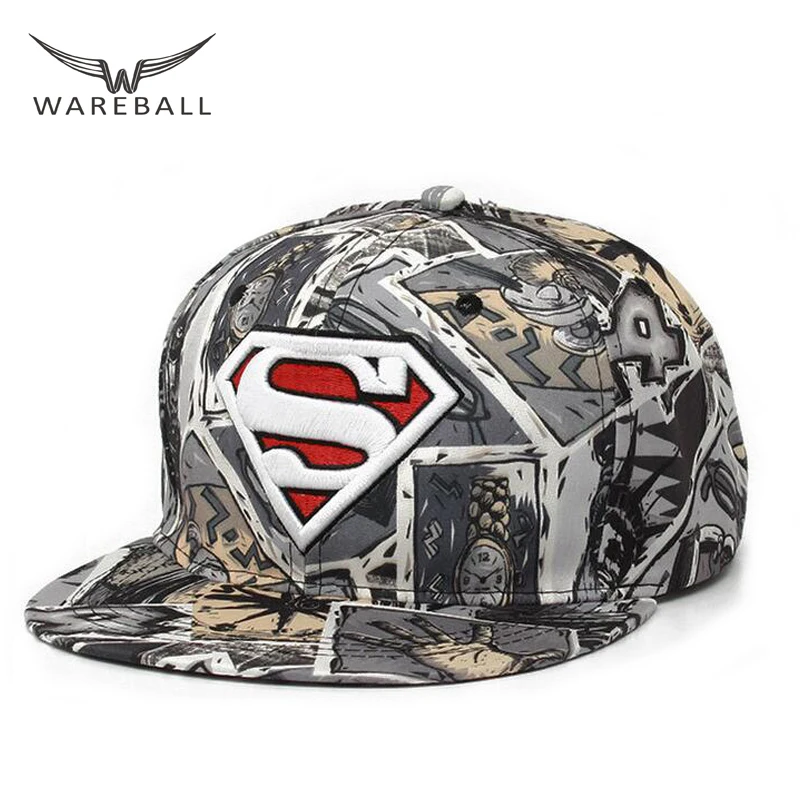 

WAREBALL Hip Hop caps Snapback Hats autumn -summer Superman Bone Adjustable Men baseball Caps Hip Hop hats for Women Brand New