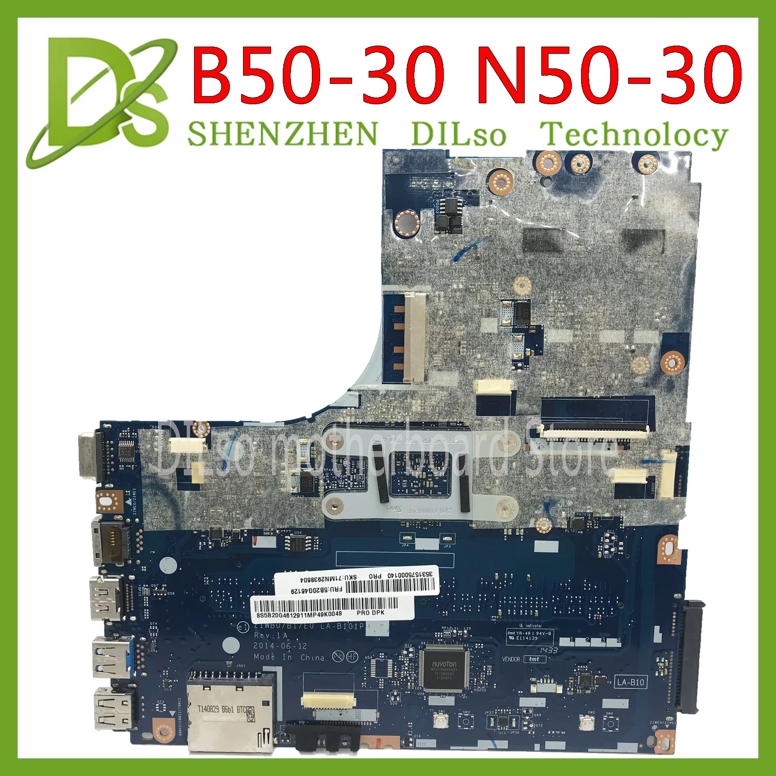 KEFU ZIWB0/B1/E0 LA-B101P для lenovo B50-30 N50-30 материнская плата N3530/N3540 LA-B101P процессора Rev: 1A тест материнской платы