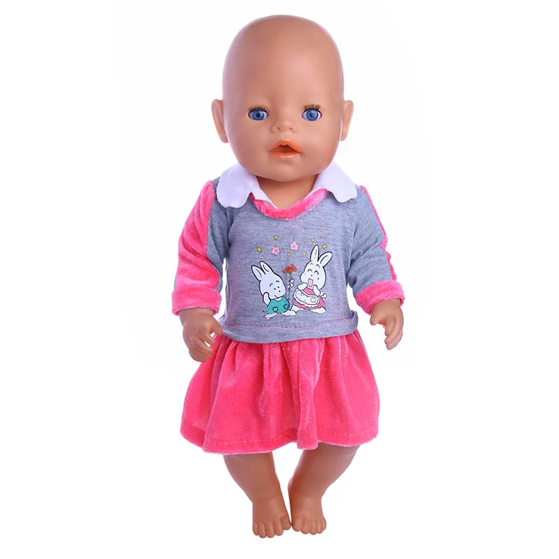 LUCKDOLL Cute Princess Dress Fit 18 Inch American 43cm Baby Doll Clothes Accessories,Girls Toys,Generation,Gift