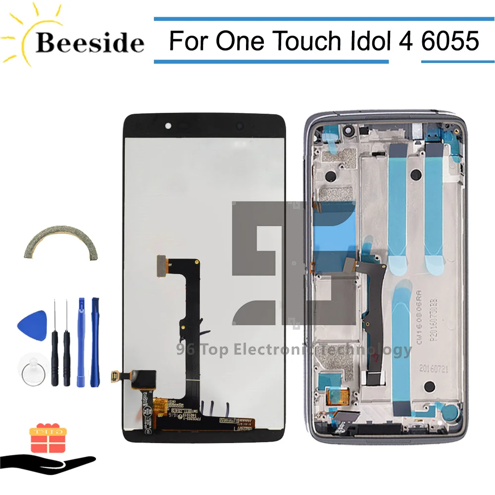 

AA+ LCD+Frame For Alcatel One Touch Idol 4 LTE 6055 6055P 6055Y 6055B 6055K LCD Display Touch Screen Digitizer Assembly Replace