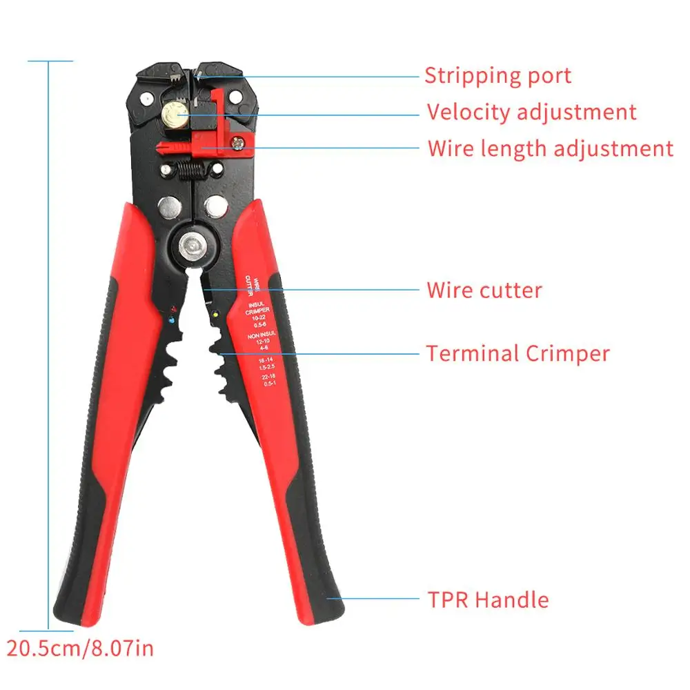 401 шт Предварительно изолированный терминал w/многофункциональная Зачистка обжимка проводов плоскогубцы; набор инструментов