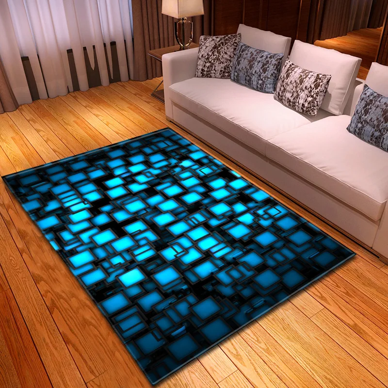 3D Square large carpet for livingroom and bedroom area rugs blue sytle children rooms kid sofa floor mat home decor customized - Цвет: L18122745