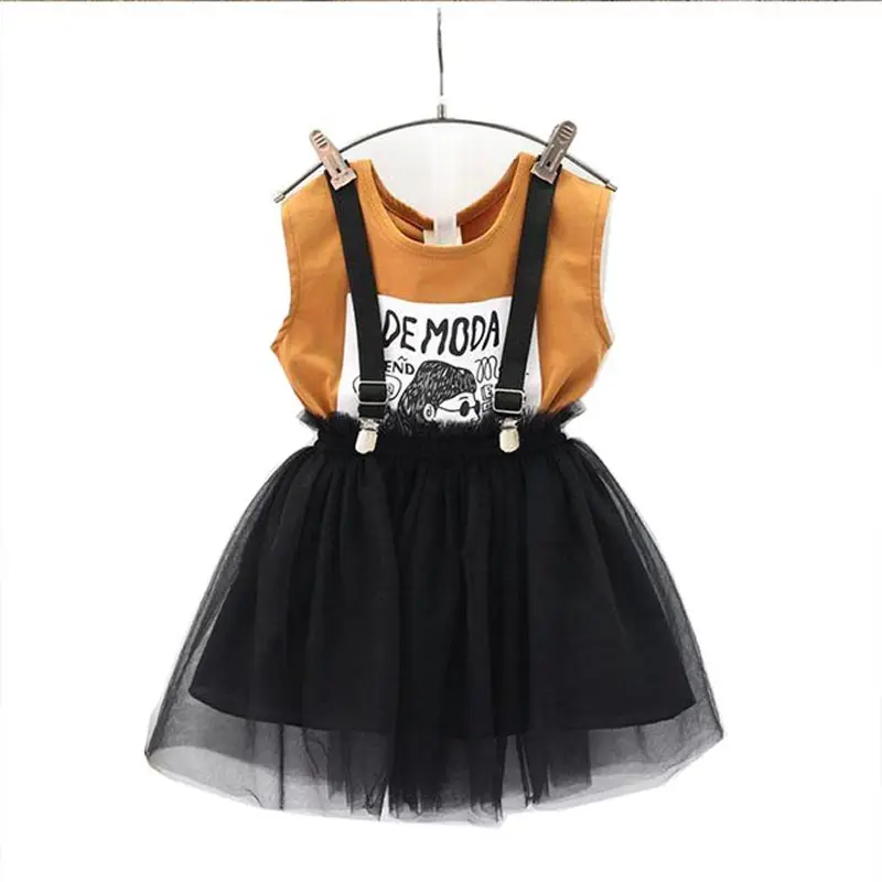 

Girls Clothes Set Summer Brown Shirt & Overall 2 pcs Children Clothing Set Fashion Kids Girl Outfits Clothes Cute Sets