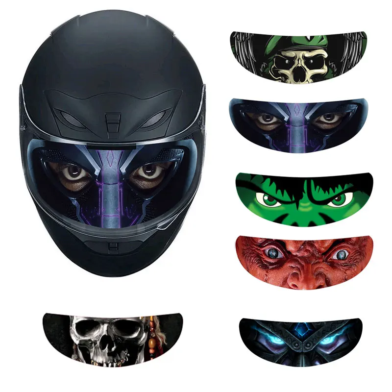 Removable Motorcycle Bike Helmet Visor Sticker Cool Decal + A4 Size Car