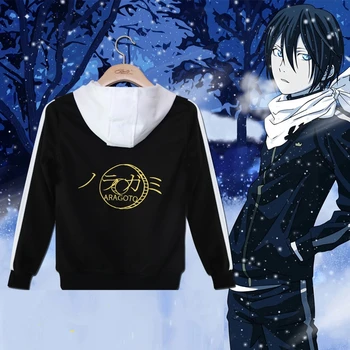 

Anime Noragami Yato Aragoto Cosplay Black Cotton Hoodie Zipper Coat Sweatshirt Hoody Autumn Jacket Casual Clothes Custom Made