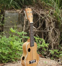 Soprano Ukulele 23 Inch Hawaiian Guitar 4 Strings 2 Double Hall Ukelele Guitarra Handcraft Zebra Wood Musical Instruments Uke