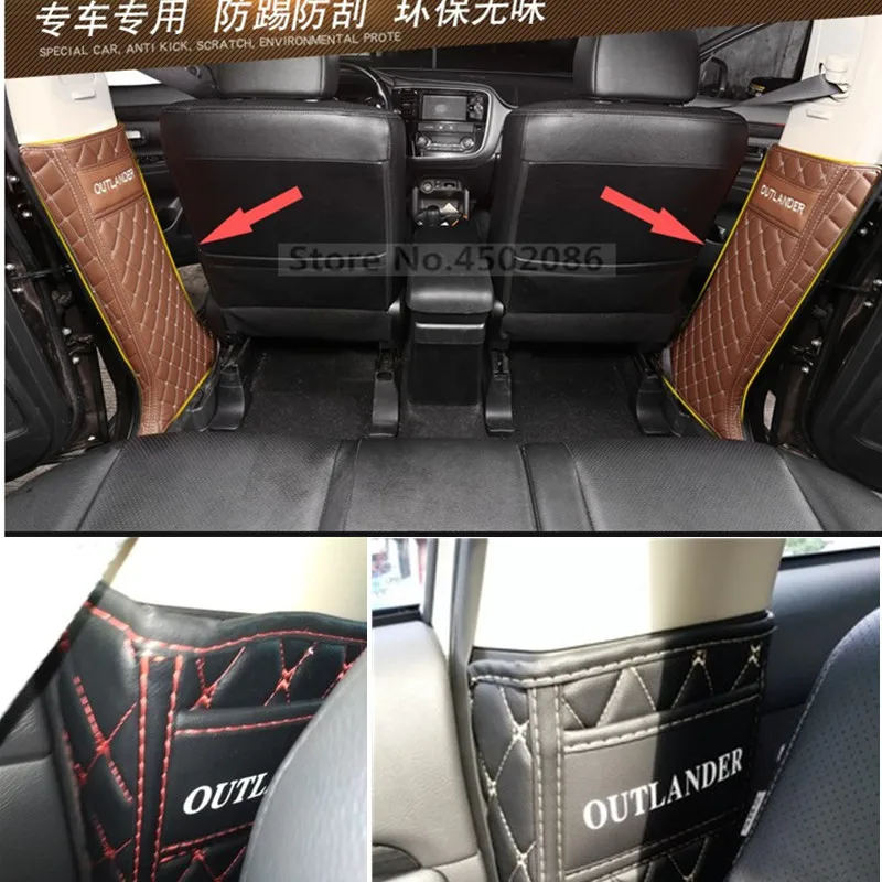 

Car-shaped microfiber leather anti-kick plate anti-play mat For Mitsubishi Outlander 2013-2018 Car-covers 2PCS/SET