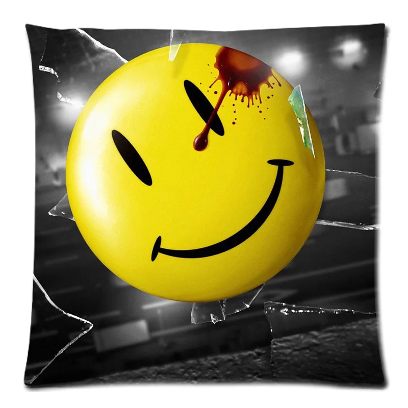 

45X45cm Watchmen Smiley Throw Pillow Case Car Sofa Waist Cushion Cover Custom Pillow Slip Cotton Line Cushion Case